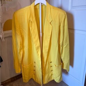 Bright Yellow Double-Breasted Blazer